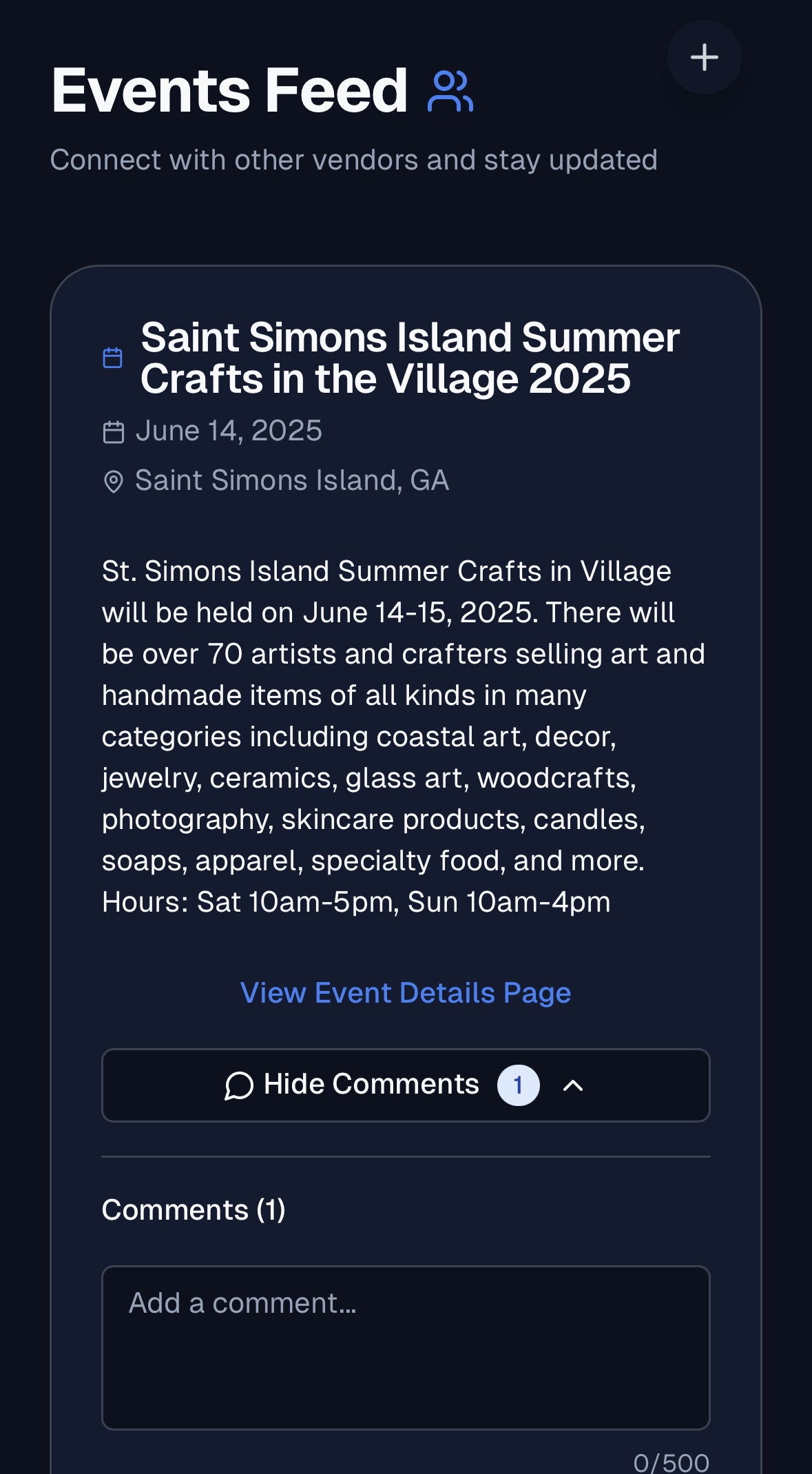 event-community screenshot 1